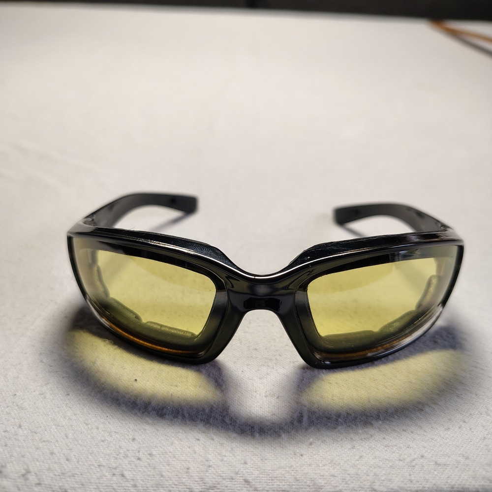 Bell Spark Sunglasses Black Yellow Tinted Padded Cycling Moto Nighttime